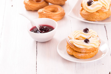 Zeppole with pastry cream.