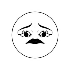 Sad cartoon face icon vector illustration graphic design