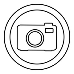 round symbol digital camera icon, vector illustration design