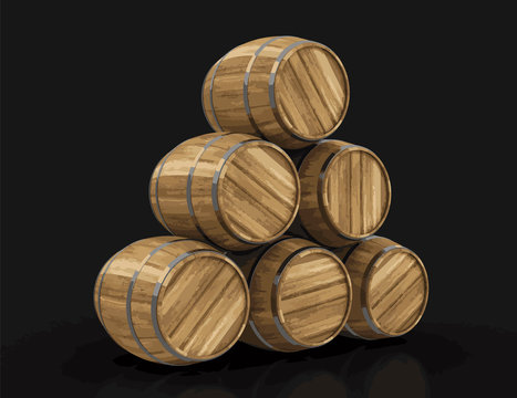 wine barrel. Image with clipping path