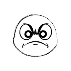 Angry cartoon face icon vector illustration graphic design