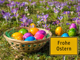 Osterkorb mit Schild