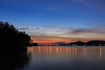 Naklejka premium Landscape and nature sunset