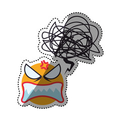 Angry cartoon face icon vector illustration graphic design