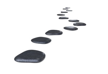 Stone path over on white background 3d illustration