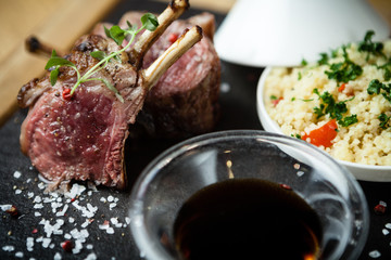 Lamb chops with couscous