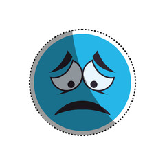 Sad cartoon face icon vector illustration graphic design