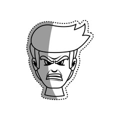 Angry cartoon face icon vector illustration graphic design