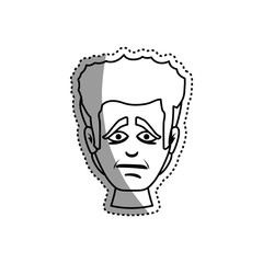 Concerned cartoon face icon vector illustration graphic design