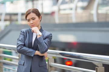 Sad businesswoman feel tired and depressed