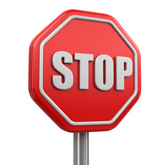 Stop sign. Image with clipping path