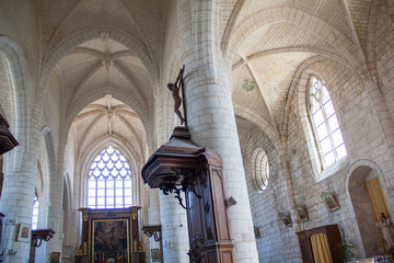 Esnandes, intérieur de l'église saint Martin. Charentes maritimes, Poitou Charentes, France
