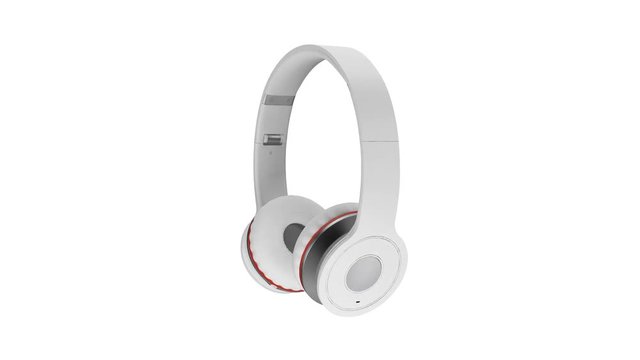 White wireless headphones isolated on white background 3d illustration render