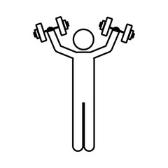 person lifting weights gym, vector illustration image