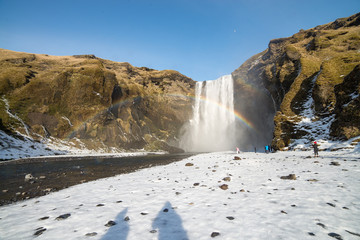 Iceland winter fall landscape, snow, sky - March 2017