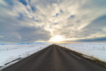 Long street travel in Iceland - March 2017