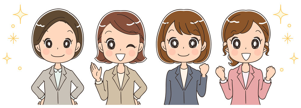 スーツを着た女性のイラスト
