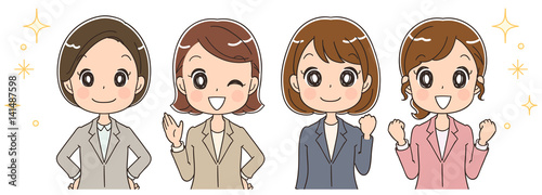 スーツを着た女性のイラスト Stock Image And Royalty Free Vector