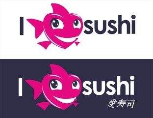 Sushi logo design love