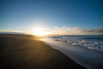 Landscape of beautiful Icelandic beach - March 2017