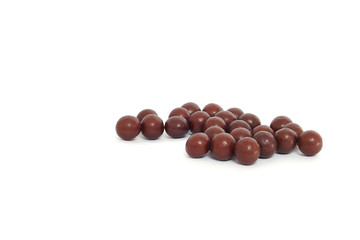 Chocolate balls isolated on a white background