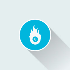flat billiard flame icon