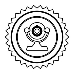 figure emblem computer camera icon, vector illustration design