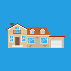 Illustration of house in flat style. Vector.
