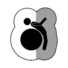 black person do exercise with ball, vector illustration design