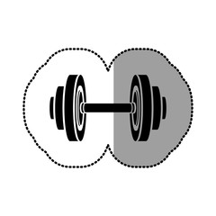 Obraz na płótnie Canvas black figure weight gym tool icon, vector illustration image
