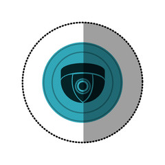 blue symbol video camera interior icon, vector illustration design