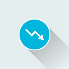 flat decrease arrow icon