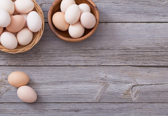 eggs on wooden background