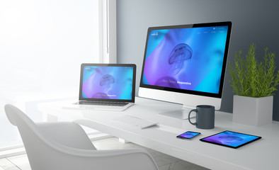 grey studio devices with cool design website