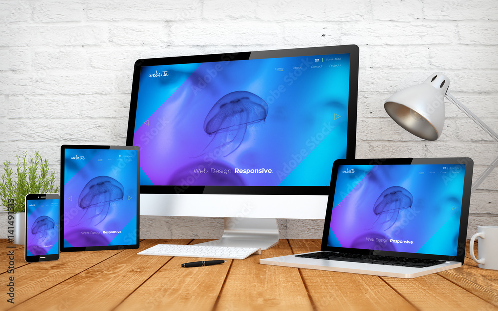 Sticker cool website responsive design screen multidevices