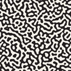 Foto op Plexiglas Organische vormen Vector Naadloos Grungepatroon. Zwart-wit organische vormen. Rommelige vlekken textuur.