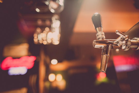 Beer tap in a bar or restaurant