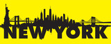 Yellow New York City Skyline Vector