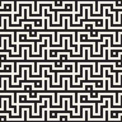 Maze Tangled Lines Contemporary Graphic. Abstract Geometric Background Design. Vector Seamless Pattern.