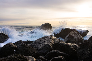 Landscape of beautiful Icelandic beach - March 2017