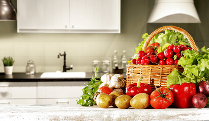 vegetables and kitchen space 