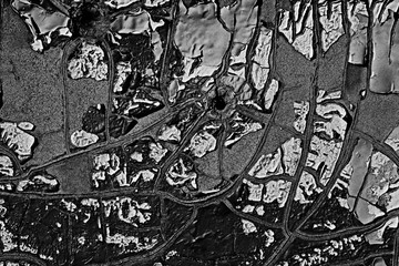 Fototapeta premium cracks old paint, black and white texture to overlay