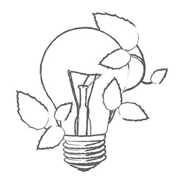 bulb with leaves leaves icon, vector illustration design