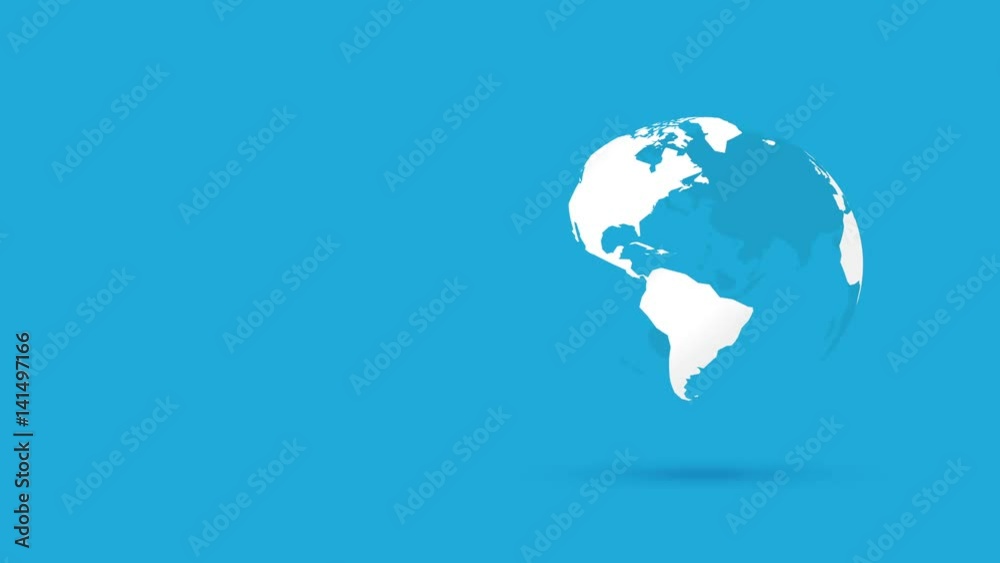 Canvas Prints rotating globe world on blue background