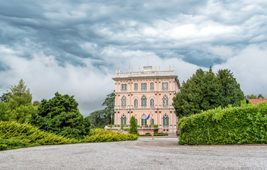 Villa Andrea Ponti in the complex of the ville Ponti in Varese, Lombardy, Italy - obrazy, fototapety, plakaty