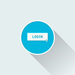 Flat Login with mouse icon for web and mobile