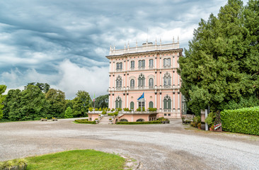 Fototapeta na wymiar Villa Andrea Ponti in the complex of the ville Ponti in Varese, Lombardy, Italy