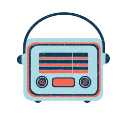 Retro home electronics radio in vintage style