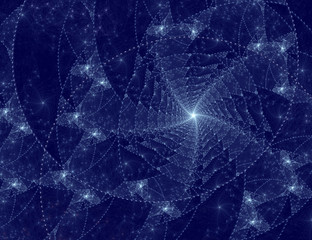 Abstract background with stars, net and lines