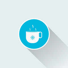 Flat Christmas mug icon